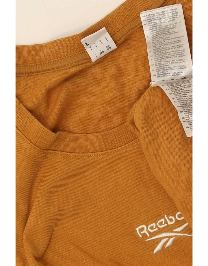 T-shirt Reebok da uomo Top Large in cotone marrone