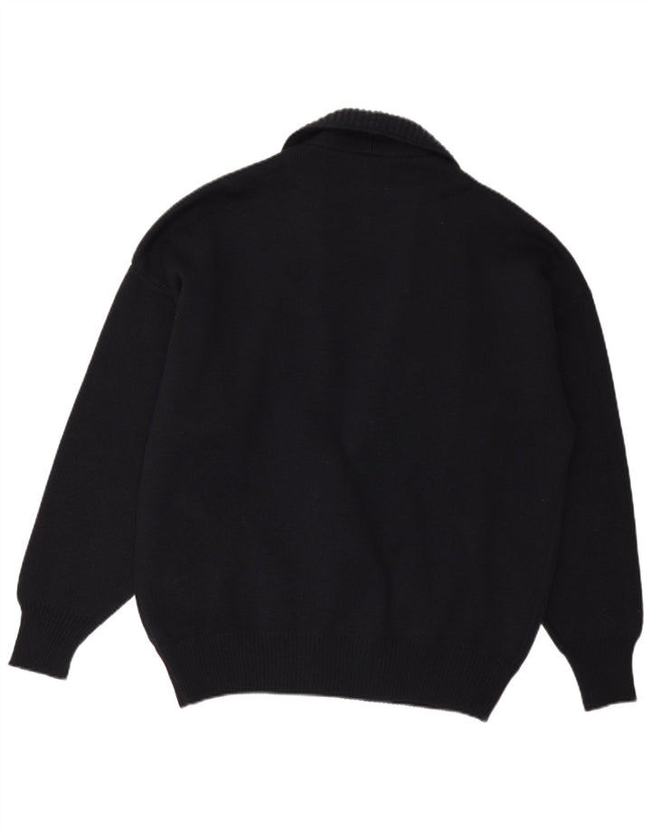 Maglione cardigan oversize da uomo White Sails US 6 lana blu navy media