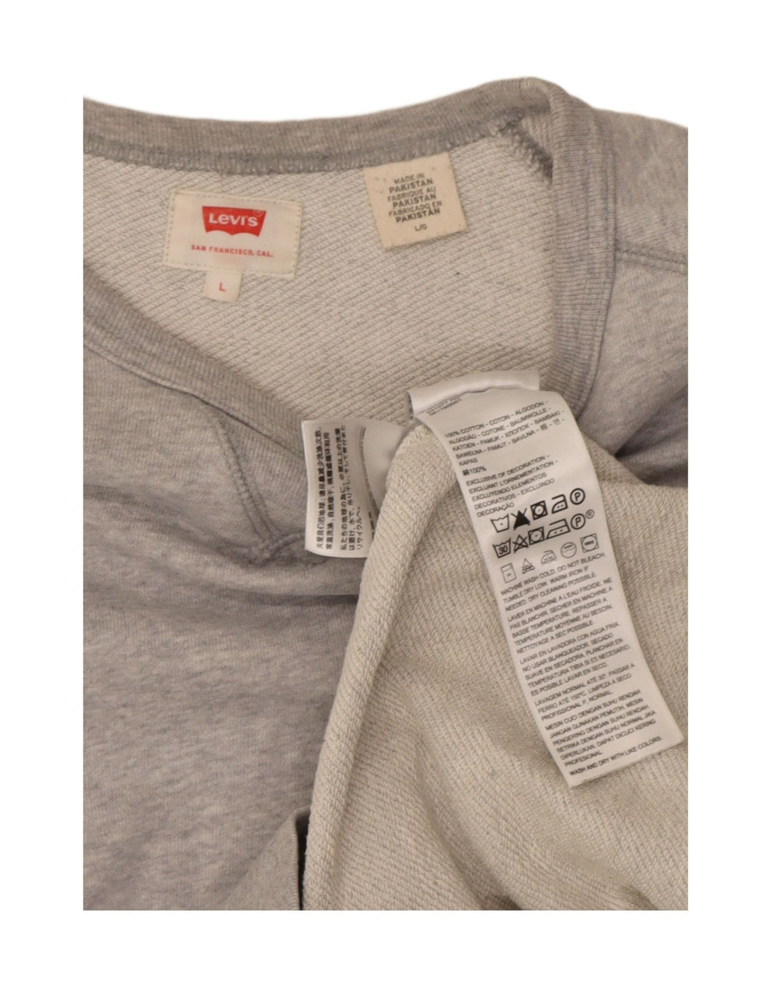 Levi's Felpa da uomo Maglione grande in cotone chiazzato grigio