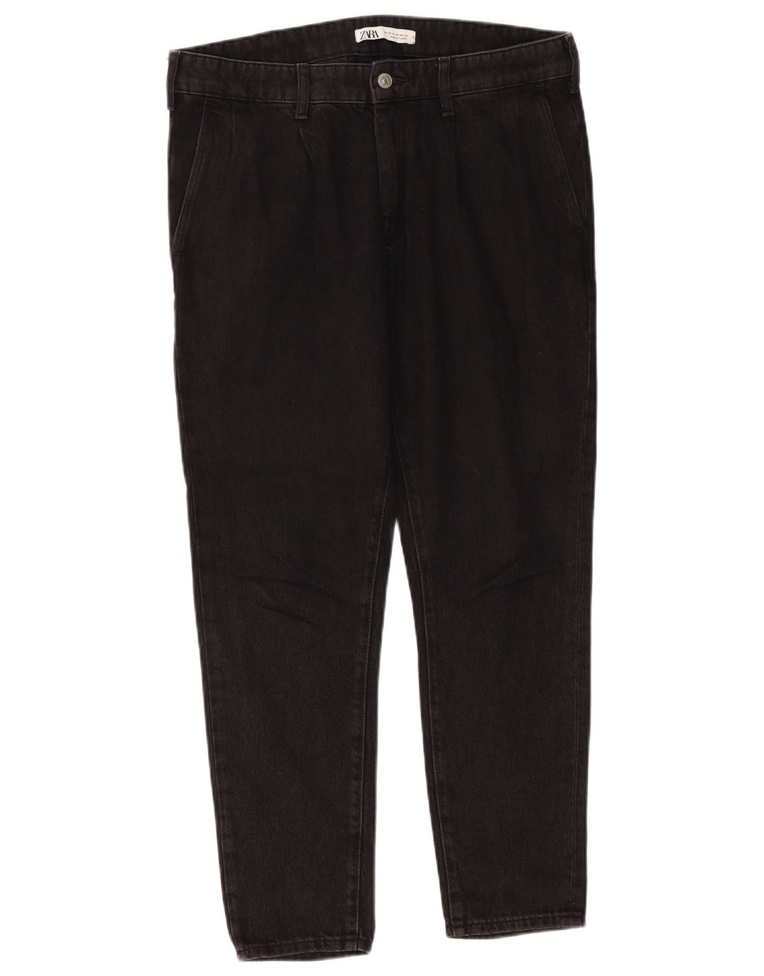 Jeans slim da uomo ZARA EU 42 Large W32 L27 cotone nero