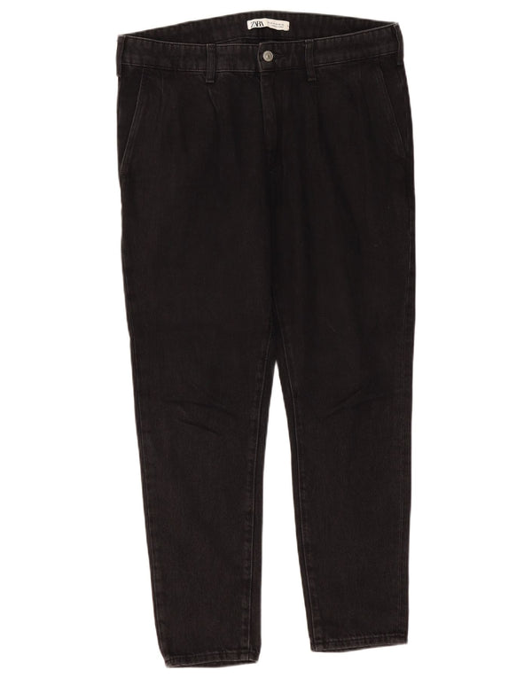 Jeans slim da uomo ZARA EU 42 Large W32 L27 cotone nero