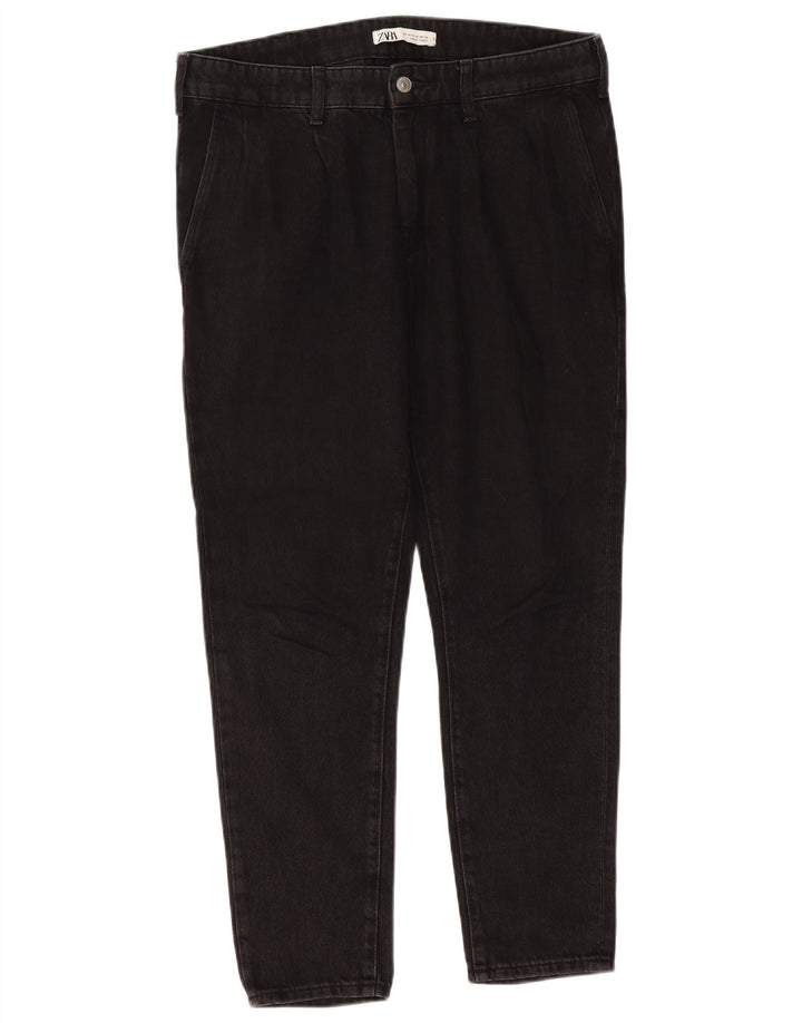 Jeans slim da uomo ZARA EU 42 Large W32 L27 cotone nero
