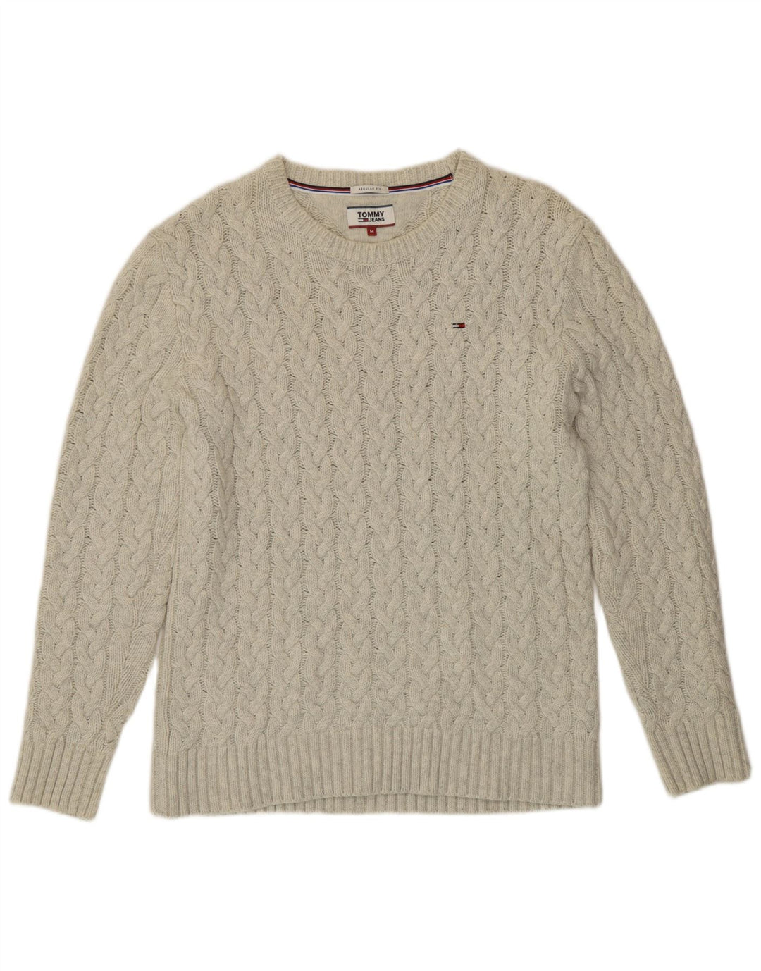 Maglione maglione girocollo da uomo vestibilità regolare Tommy Hilfiger bianco medio