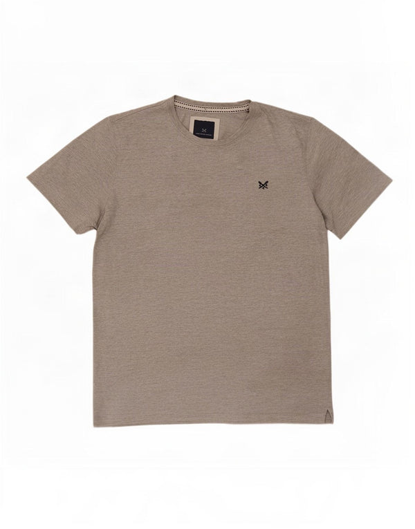 Crew Clothing T-shirt da uomo Top grande in cotone chiazzato grigio