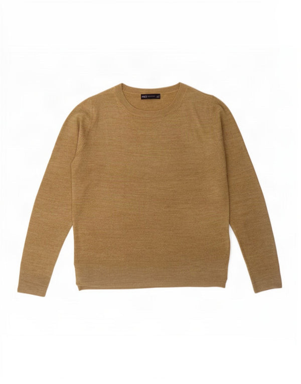 Maglione maglione con scollo a barca da donna Marks & Spencer UK 12 Acrilico beige medio