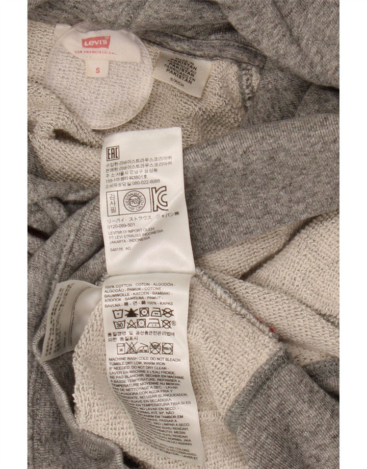 Maglione con cappuccio grafico oversize da donna LEVI'S UK 10 piccolo grigio chiazzato