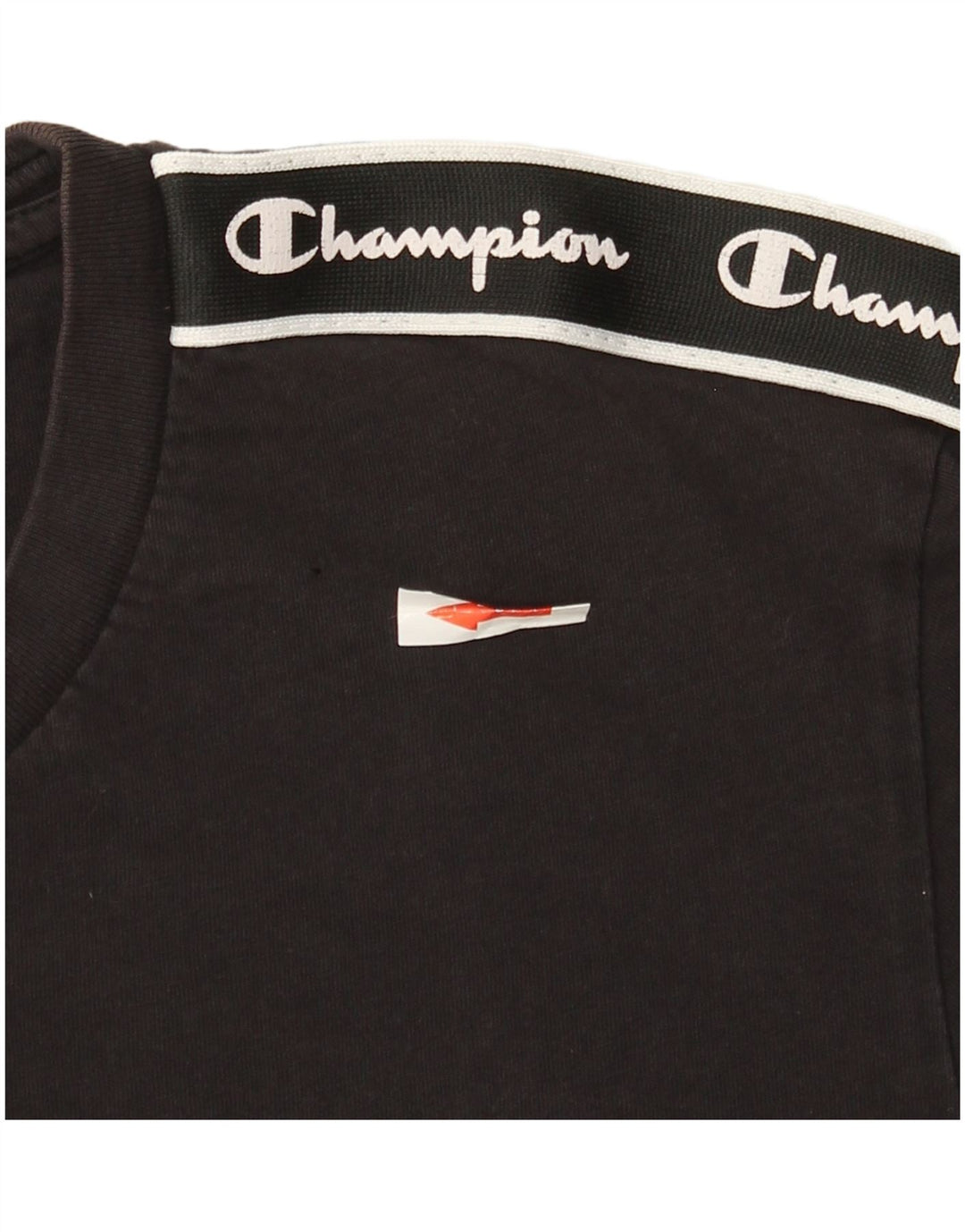 T-shirt grafica da uomo Champion Top piccola in cotone nero