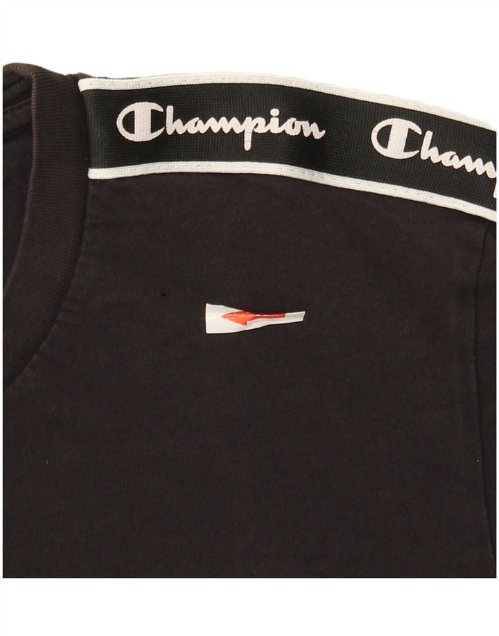 T-shirt grafica da uomo Champion Top piccola in cotone nero