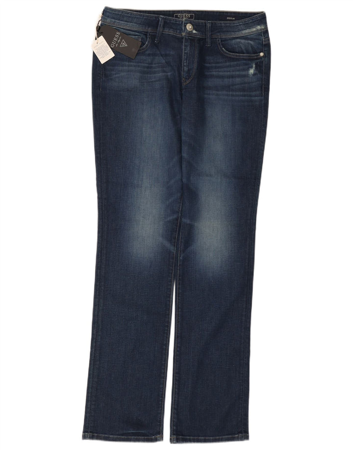 Jeans dritti da donna Guess vestibilità regolare W33 L34 cotone blu