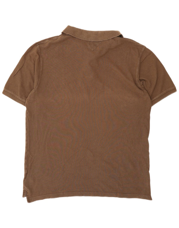 Polo slim fit da uomo Tommy Hilfiger 2XL in cotone marrone
