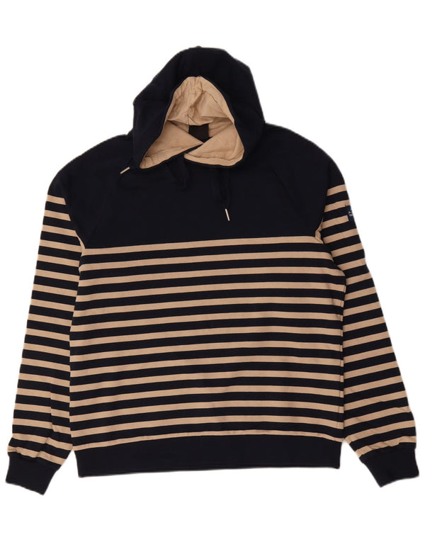 Maglia con cappuccio da donna Musto UK 12 Cotone a righe blu navy medio