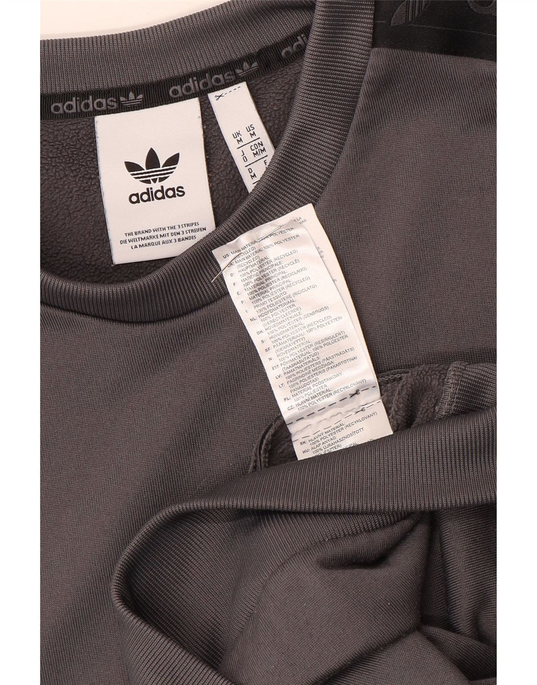 Felpa grafica da uomo Adidas Felpa in poliestere color block grigio medio