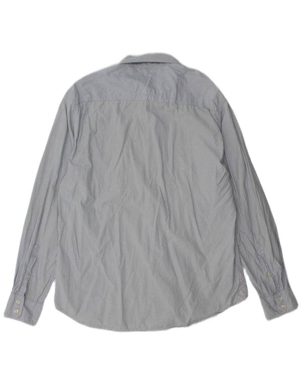 Camicia Uomo Napapijri XL Blu Gessato Cotone