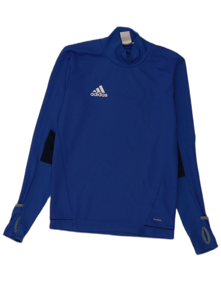 Top ADIDAS Climacool da uomo a maniche lunghe XS blu in poliestere color block