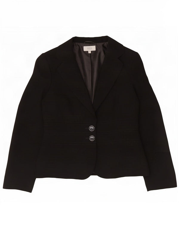 Giacca blazer a 2 bottoni Marks & Spencer da donna UK 12 poliestere nero medio