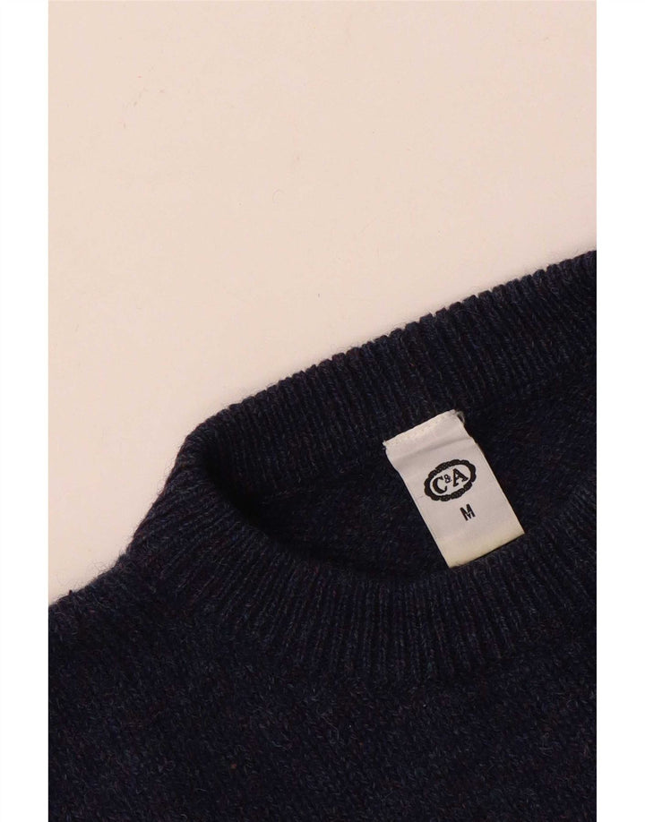 Maglione maglione girocollo da uomo C&A lana media blu navy