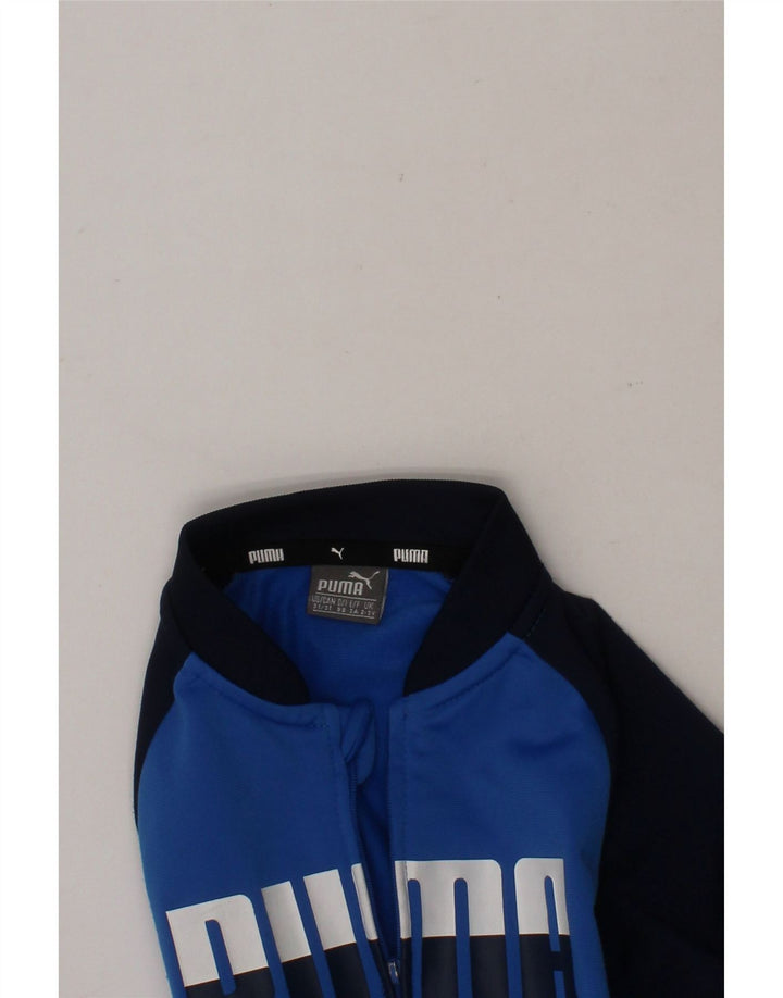 PUMA Boys Graphic Tracksuit Top Jacket 2-3 Years Blue Colourblock Vintage Puma and Second-Hand Puma from Messina Hembry 