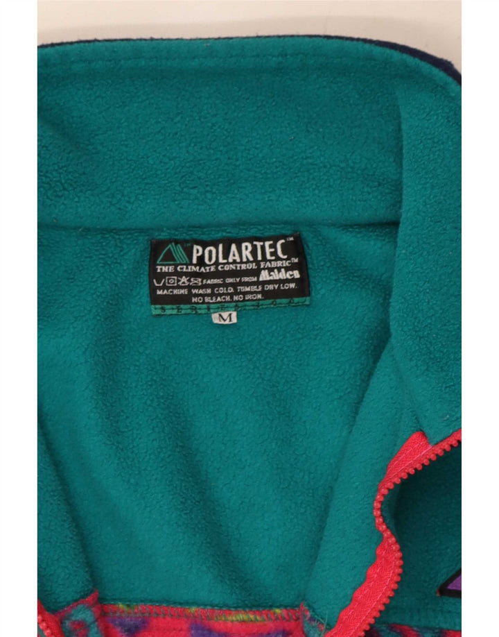 Maglione in pile da uomo Aesse Polartec con zip e collo medio multicolore geometrico