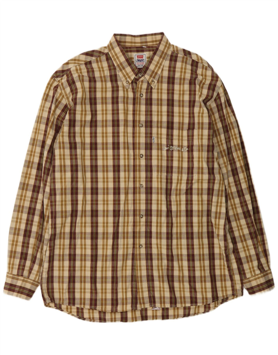 Camicia da uomo LEVI'S XL in cotone a quadri beige