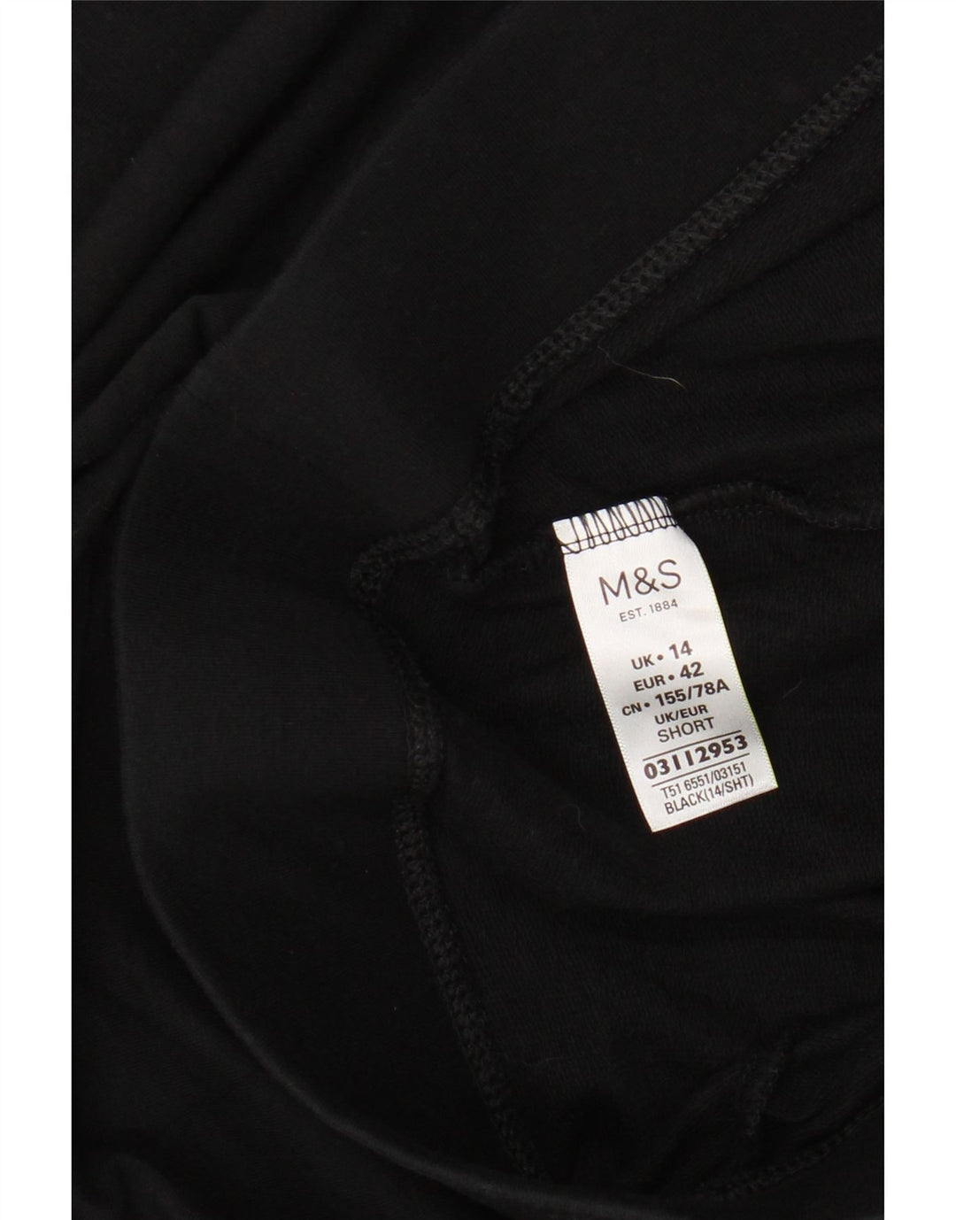 MARKS & SPENCER Leggings da donna UK 14 Grande cotone nero