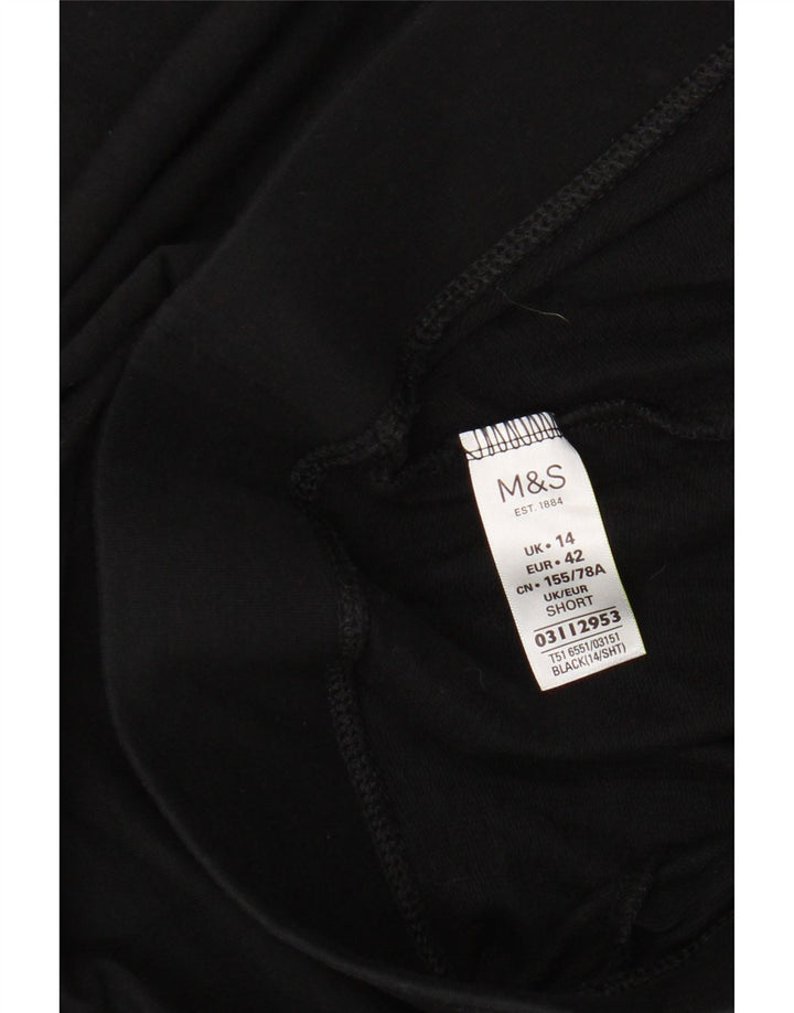 MARKS & SPENCER Leggings da donna UK 14 Grande cotone nero