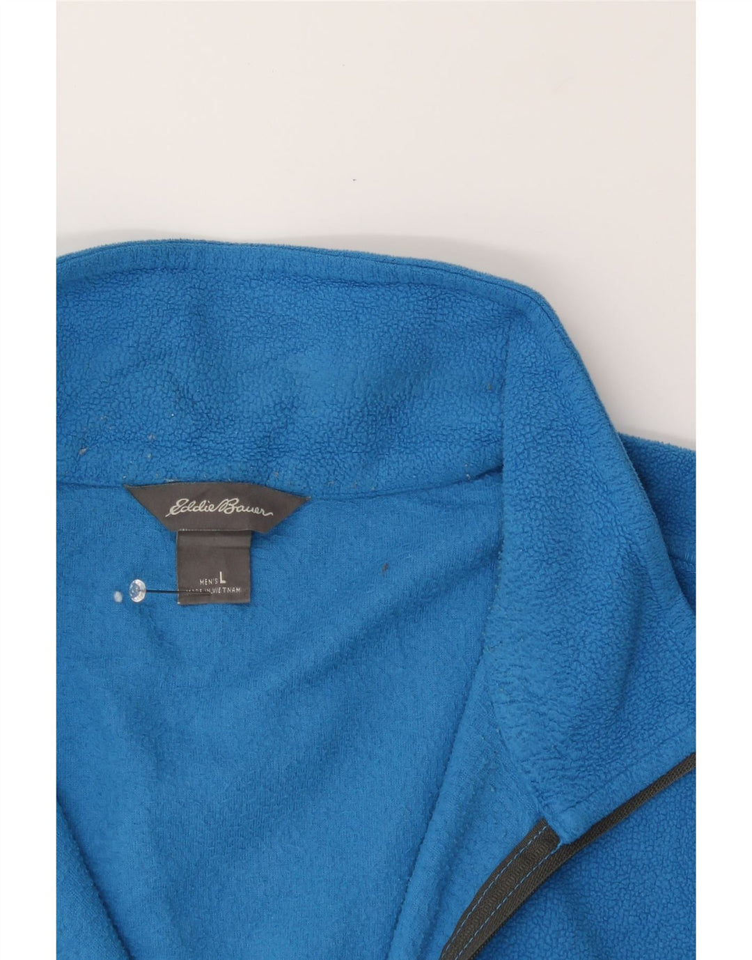 EDDIE BAUER Mens Zip Neck Fleece Jumper Large Blue Polyester Vintage Eddie Bauer and Second-Hand Eddie Bauer from Messina Hembry 