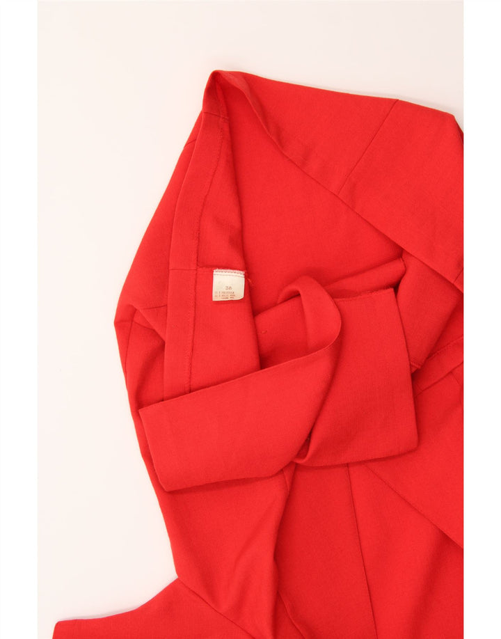 HERMANN LANGE Womens Short Sleeve Blazer Jacket EU 38 Medium Red Vintage Hermann Lange and Second-Hand Hermann Lange from Messina Hembry 