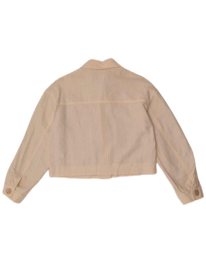 Giubbotto bomber oversize corto da donna Zara UK 6 XS bianco sporco