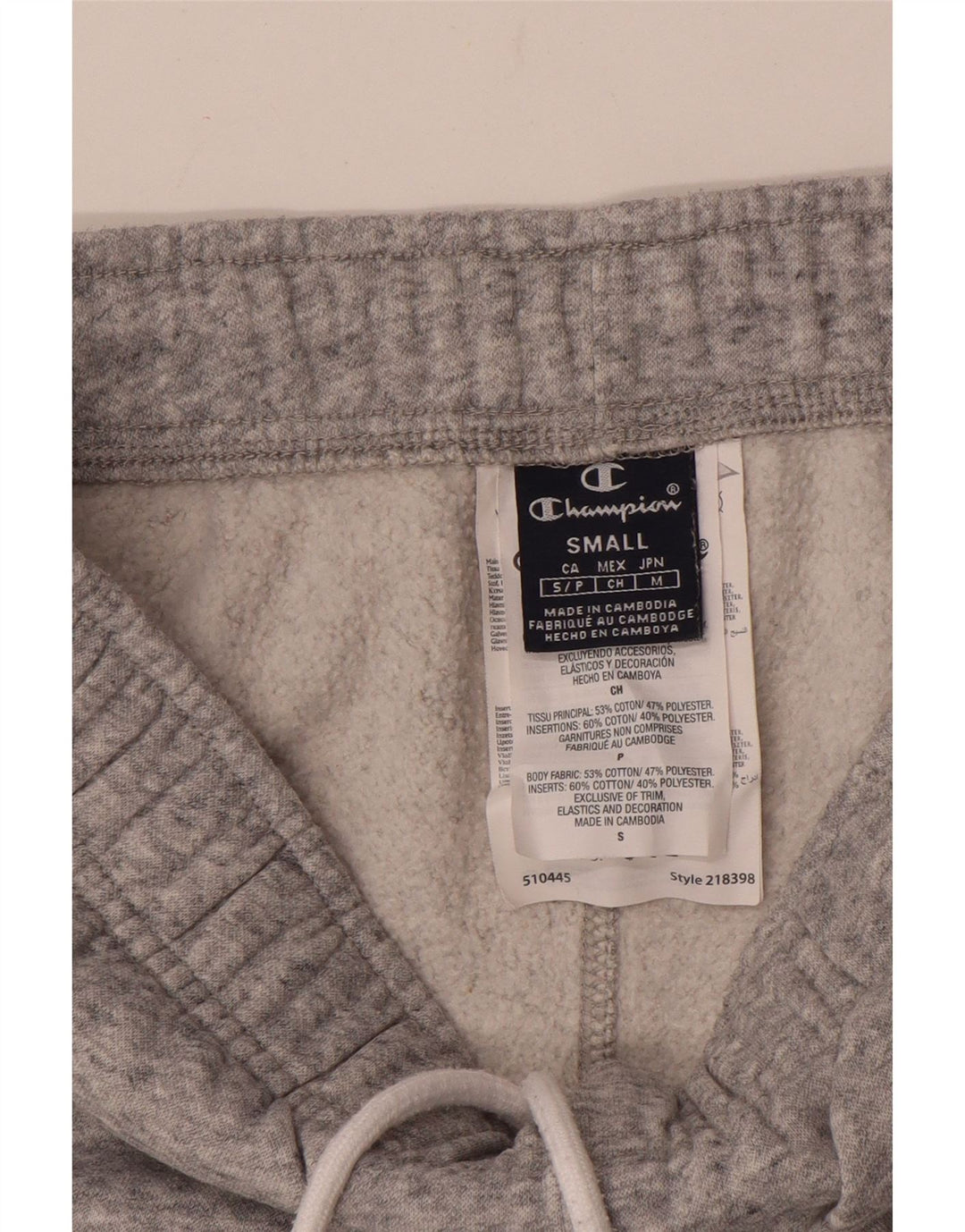Pantaloncini sportivi da uomo Champion piccoli in cotone chiazzato grigio