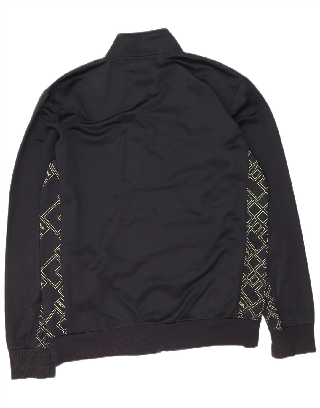 REEBOK Giacca da tuta grafica da uomo in poliestere geometrico nero medio