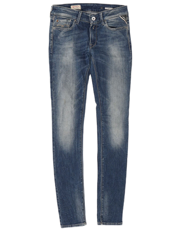 Replay Jeans Luz da donna super skinny a vita bassa W26 L32 cotone blu