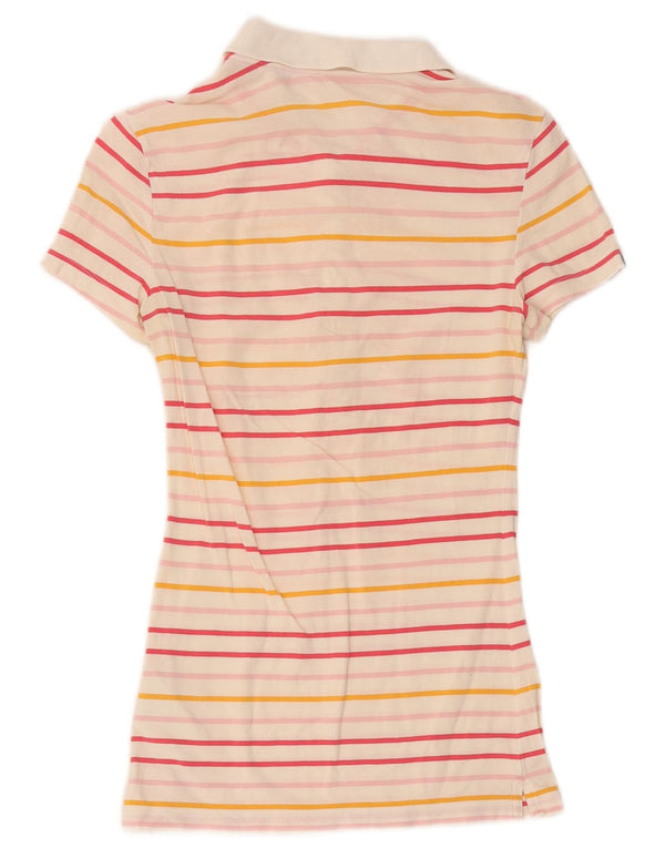 Polo Nike Donna UK 4/6 XS Cotone a righe bianche