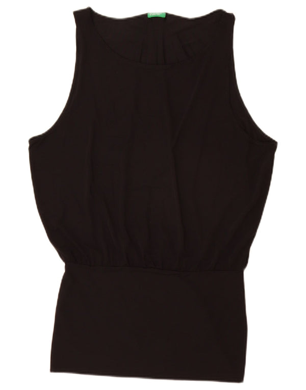 Camicetta senza maniche da donna Benetton UK 14 Medium Nero Poliammide