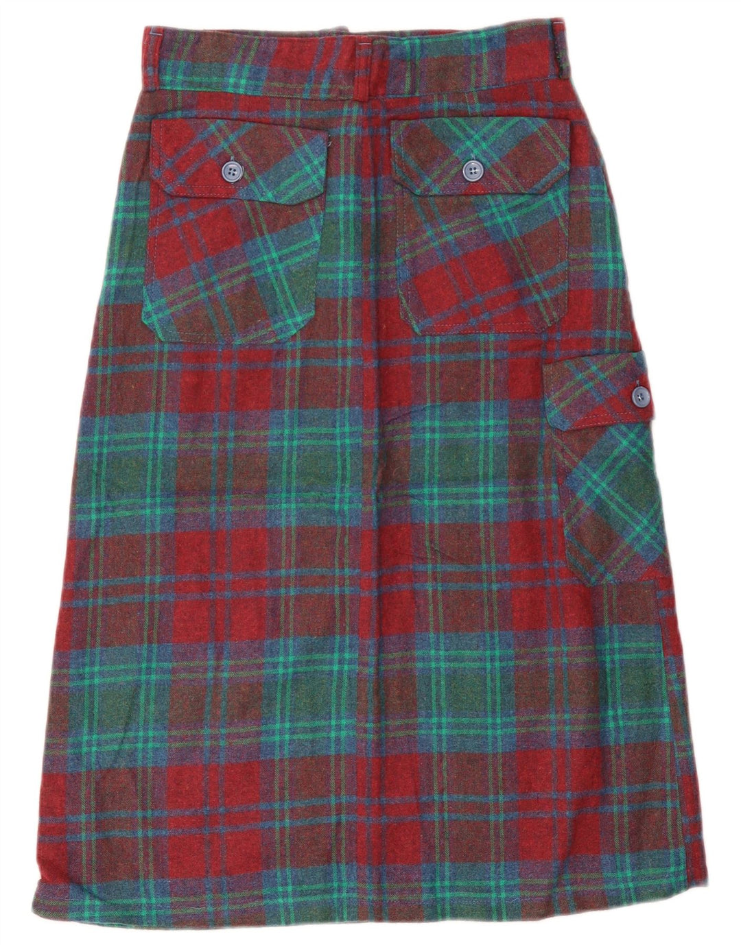 Gonna cargo da donna vintage IT 42 media W28 lana a quadri rossa