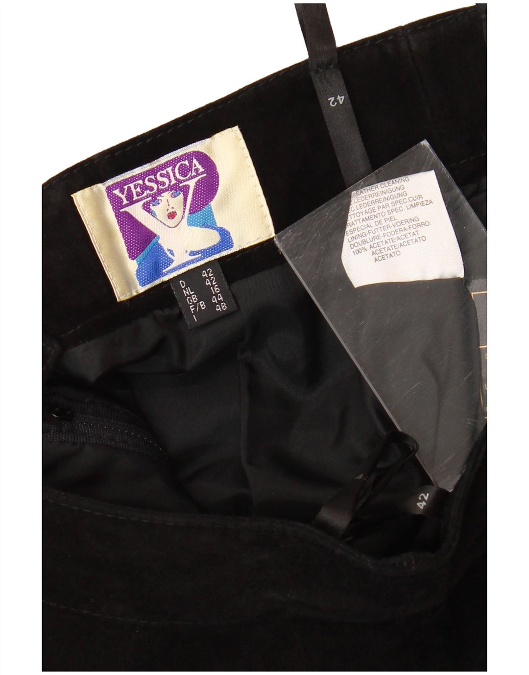 YESSICA Gonna a tubino da donna UK 16 Large W30 Acetato nero