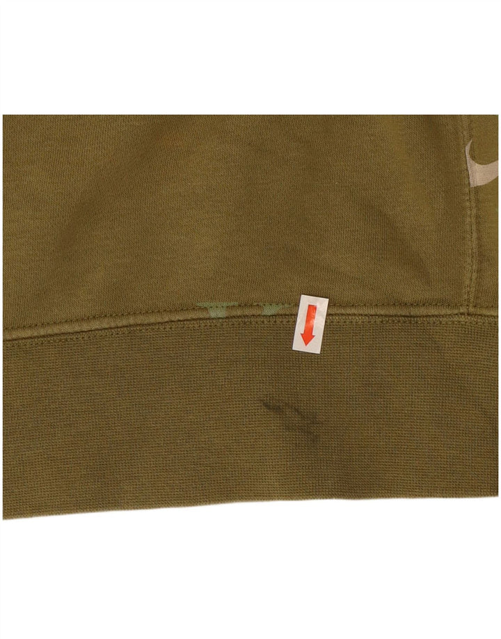 Felpa con cappuccio grafica Nike da uomo in cotone kaki medio