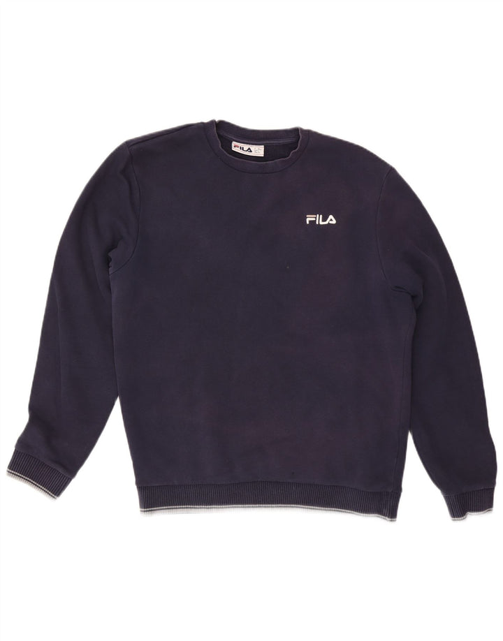 Felpa da uomo Fila Maglione grande in cotone blu navy