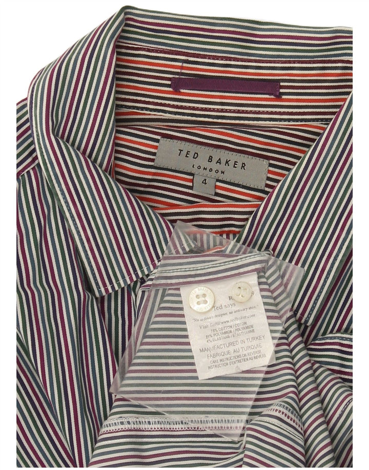 Camicia da uomo TED BAKER taglia 4 grande cotone gessato multicolore