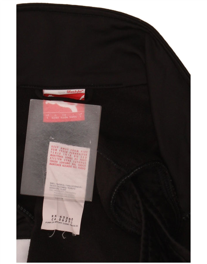 Giacca da tuta da uomo Puma Large nera in poliestere color block