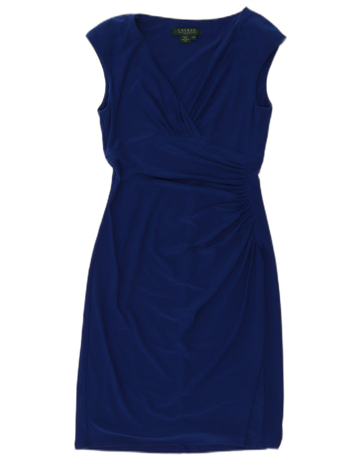 Abito tubino senza maniche da donna Ralph Lauren US 4 piccolo poliestere blu