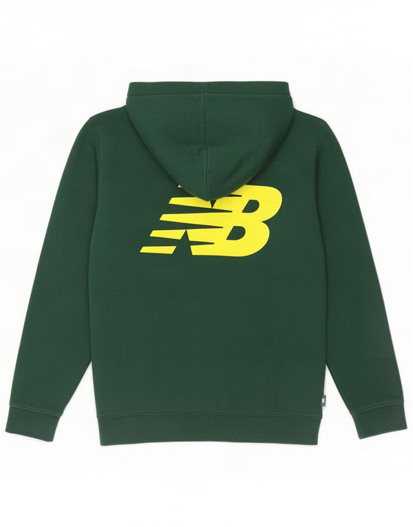 Maglione con cappuccio grafico New Balance Boys 12-13 anni cotone verde