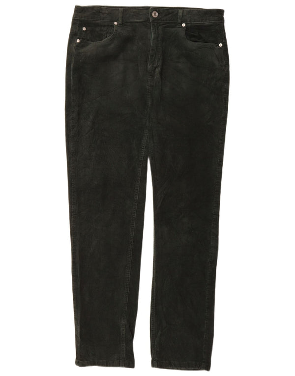 Pantaloni slim in velluto a coste da donna Marks & Spencer UK 16 Large W34 L30 Verde