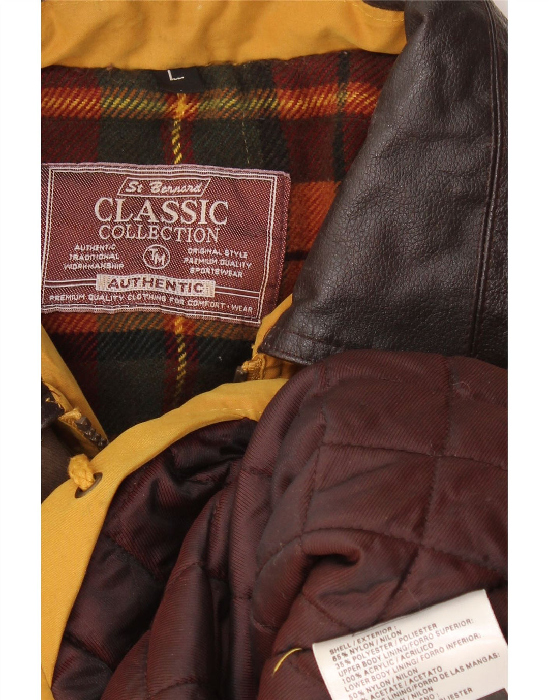 Giacca a vento da uomo St. Bernard UK 40 grande nylon giallo