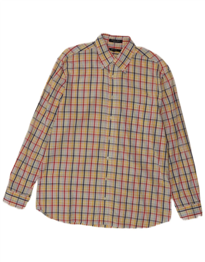 GANT Camicia da uomo in popeline Georgica vestibilità regolare a quadri grandi multicolori