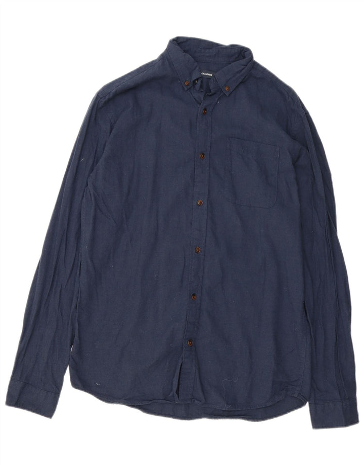 Camicia da uomo Jack & Jones in cotone blu navy medio