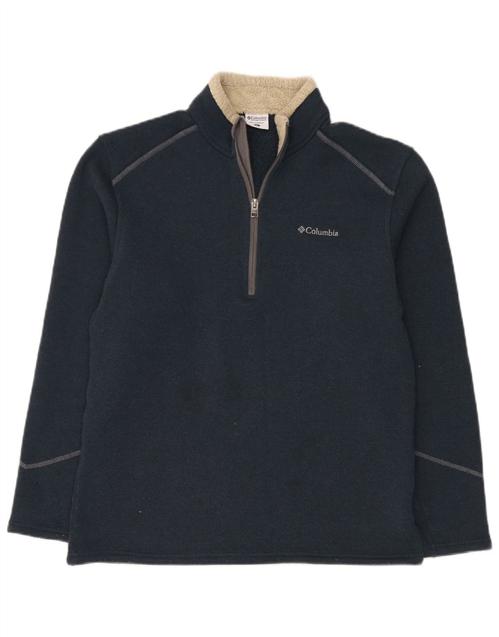 Maglione Columbia da uomo con zip e collo in poliestere medio blu navy