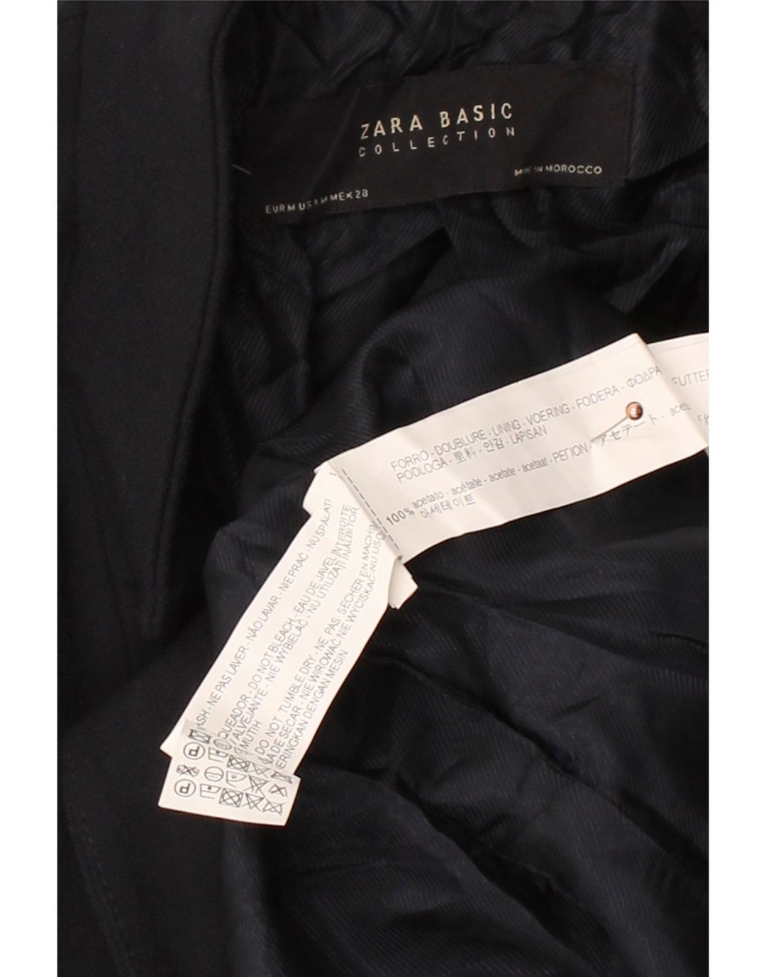 ZARA Womens Blazer Jacket UK 12 Medium Black Acetate