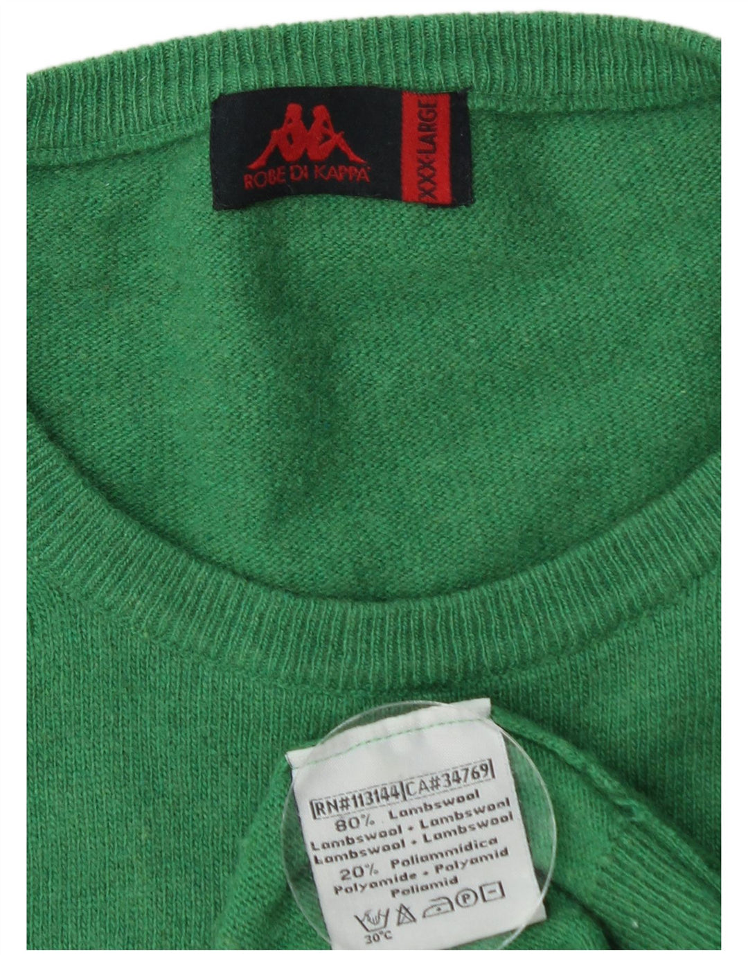 Maglione maglione girocollo da uomo Kappa 3XL verde lana d'agnello