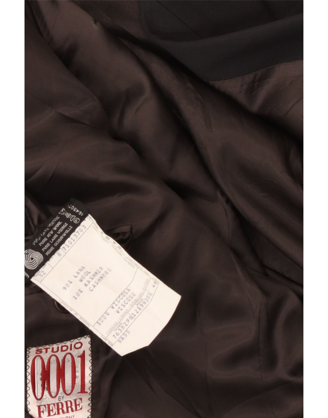 Giacca Blazer Doppiopetto Uomo Ferre IT 52 XL Lana Vergine Nera