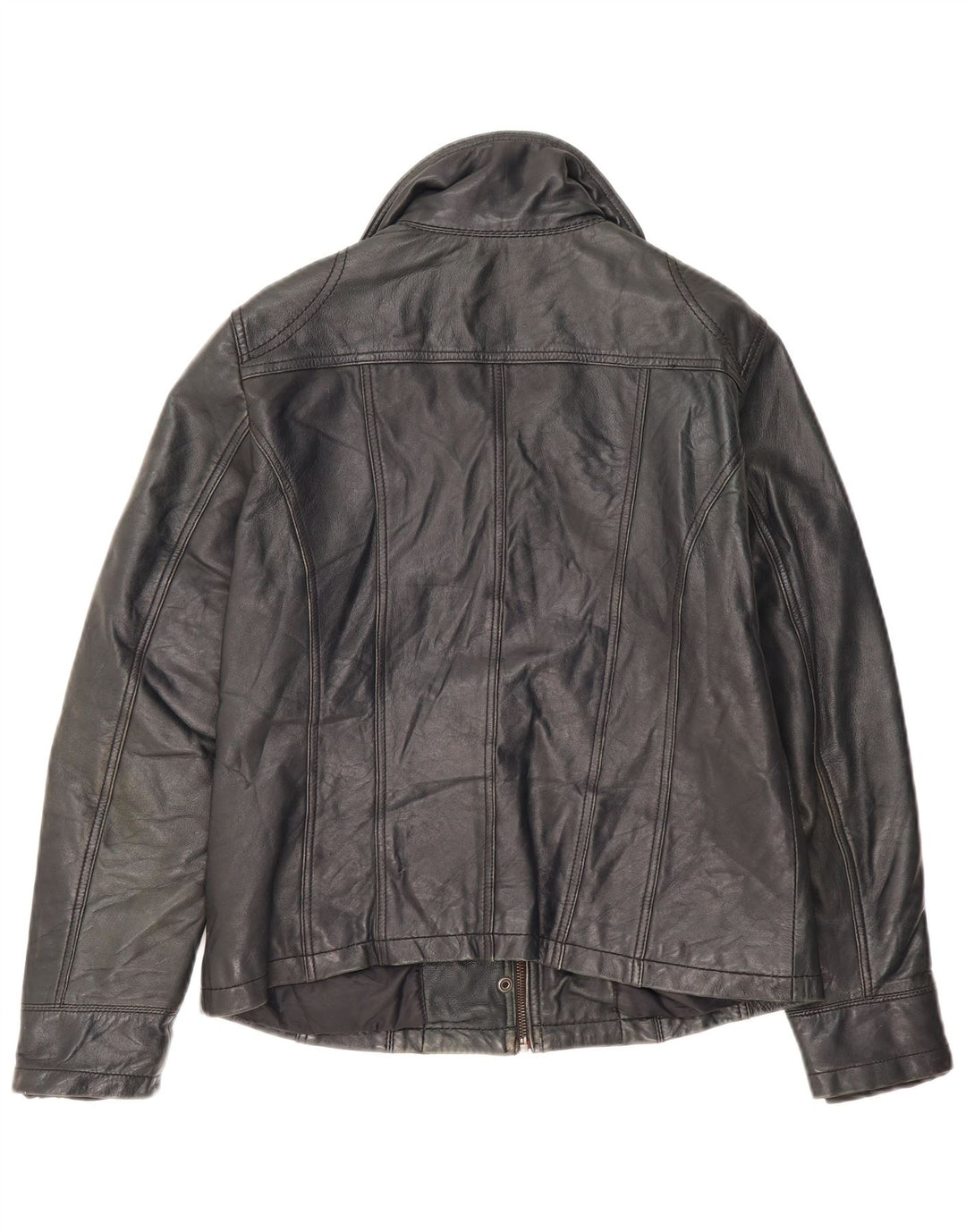 Giacca in pelle da donna vintage IT 44 media in pelle nera